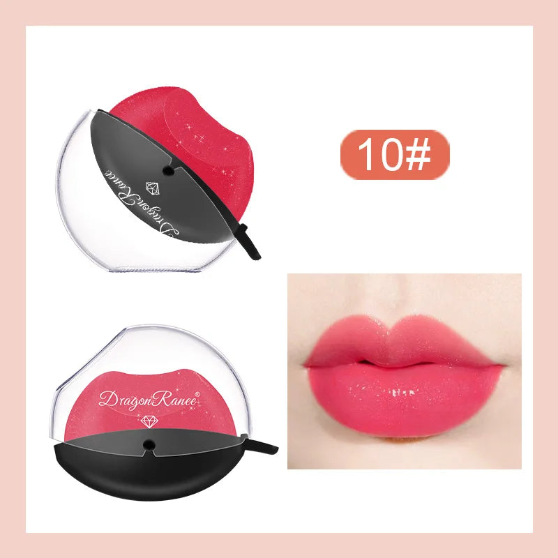 12-color lazy lip-shaped pearlescent fine glitter lipstick that is not easy to fade, warm and moisturizing, color-changing lazy
