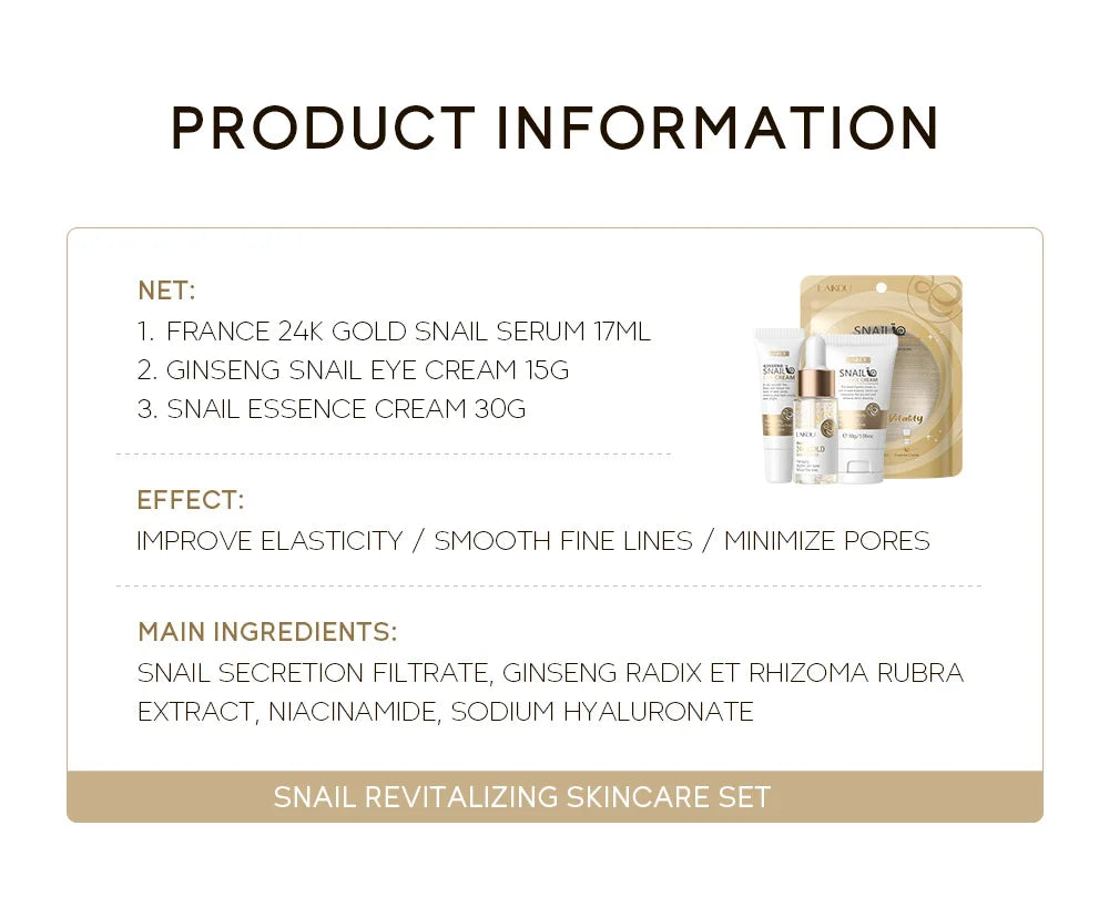 LAIKOU Skincare Set – Face Cream, Serum & Eye Cream for Deep Hydration & Anti-Aging