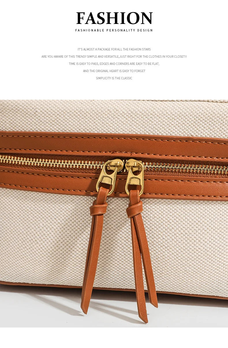 Fashion Box Canvas HandBag – Small Designer Shoulder Purse for Women, Spring & Summer Casual Style
