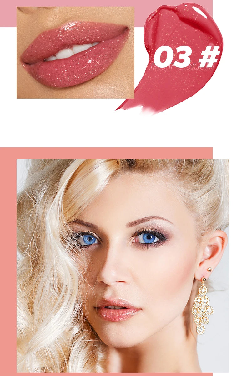Beauty Glazed 12 Color Shimmering Juicy Lipstick,Shining Lip Plump,Moisturizing Nourishing Women Lip Makeup.Girl's Gift