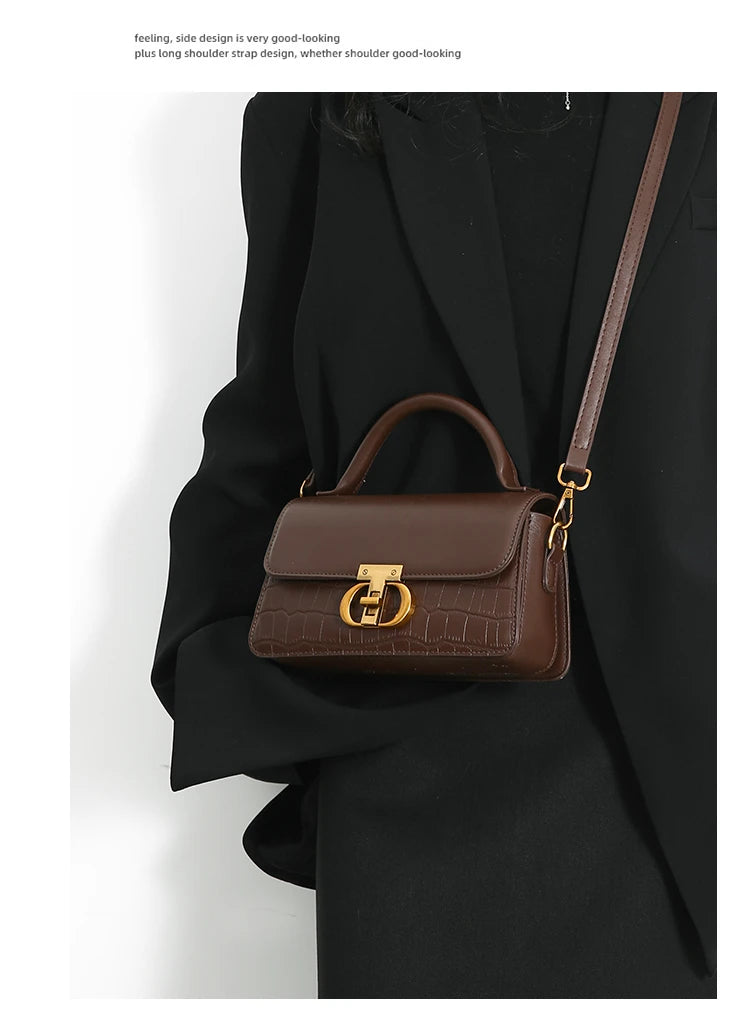 Small Leather Armpit Bag – Vintage Chain Shoulder & Crossbody Purse for Women