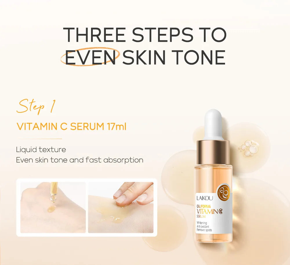 LAIKOU Skincare Set – Face Cream, Serum & Eye Cream for Deep Hydration & Anti-Aging