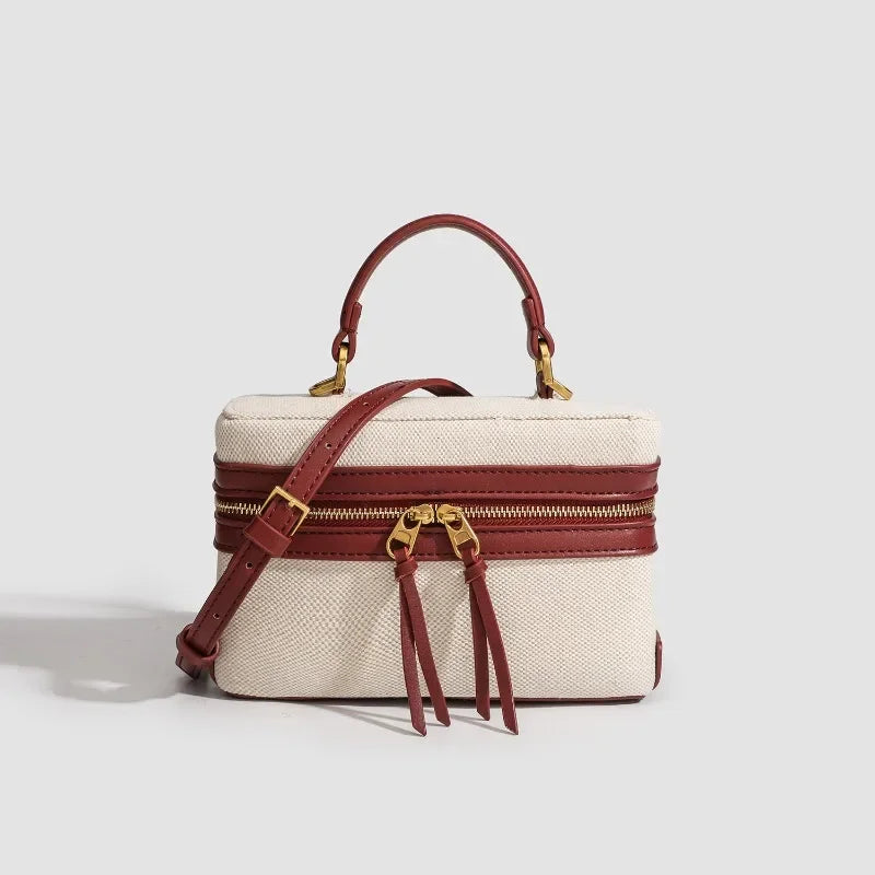 Fashion Box Canvas HandBag – Small Designer Shoulder Purse for Women, Spring & Summer Casual Style