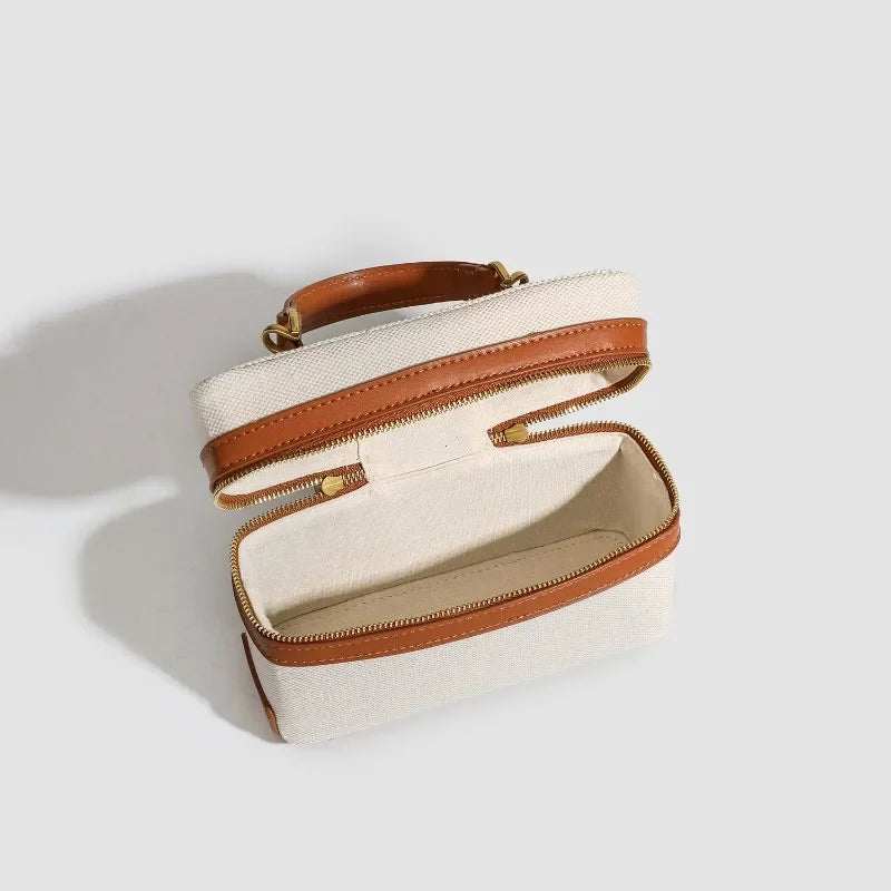 Fashion Box Canvas HandBag – Small Designer Shoulder Purse for Women, Spring & Summer Casual Style
