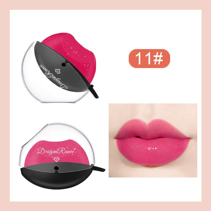 12-color lazy lip-shaped pearlescent fine glitter lipstick that is not easy to fade, warm and moisturizing, color-changing lazy