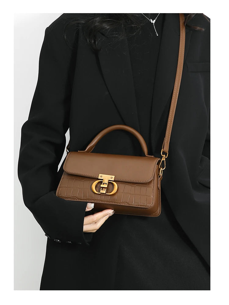 Small Leather Armpit Bag – Vintage Chain Shoulder & Crossbody Purse for Women