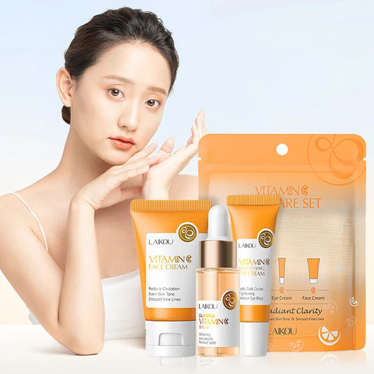 LAIKOU Skincare Set – Face Cream, Serum & Eye Cream for Deep Hydration & Anti-Aging