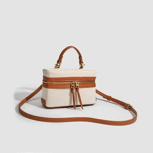 Fashion Box Canvas HandBag – Small Designer Shoulder Purse for Women, Spring & Summer Casual Style