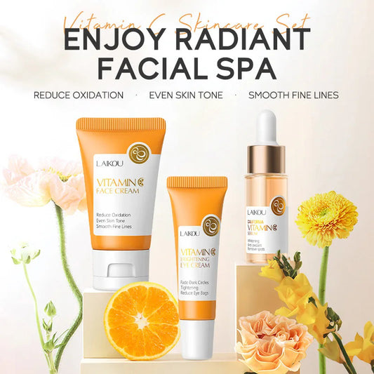 LAIKOU Skincare Set – Face Cream, Serum & Eye Cream for Deep Hydration & Anti-Aging