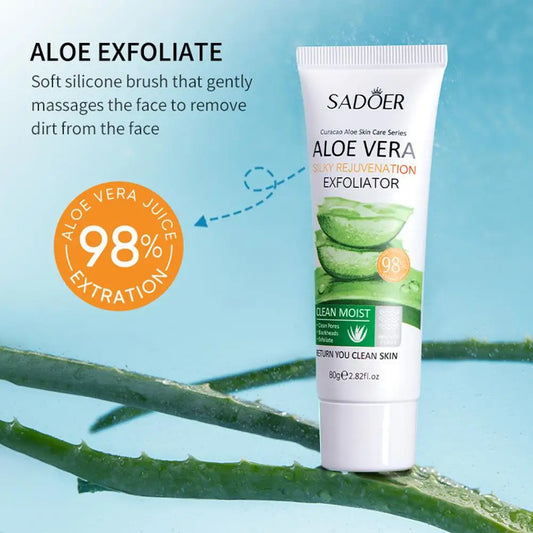 Face Exfoliating Gel with Aloe Vera – Deep Cleanse, Blackhead Removal & Pore Minimizing Scrub