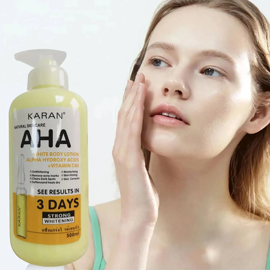 500ml Whitening Body Cream with Hydroxy Acids, Vitamin C & E – Moisturizing & Skin Brightening Body Lotion